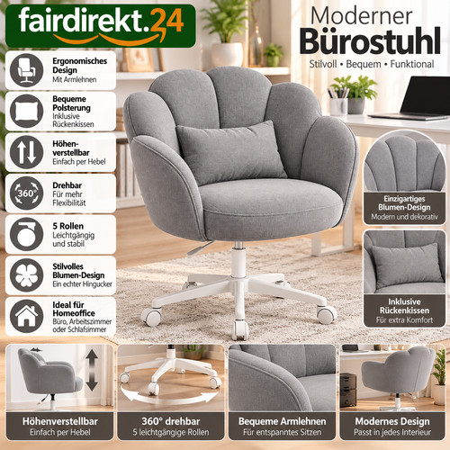 Bürostuhl grau drehstuhl - bürostuhl,
