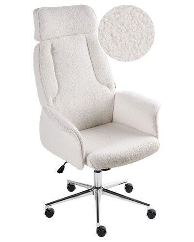 Bürostuhl bouclé cremeweiß - bürostuhl,